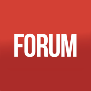 Logo de Forum, chaîne de RTS, présentant une interview de Dunia Brunner, experte de cadre légal en Suisse.