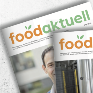 Logo du magazine foodaktuell, dans lequel un article de presse, concernant nos échanges sur le thème de la réutilisation pour le secteur des boissons, est paru.